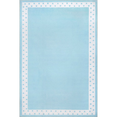 Aurora Laylani Washable Kids Polka Dot Border 8' x 10' Area Rug
