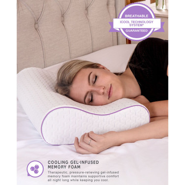 Temperature Regulating Coolest Comfort Contour Memory Foam Bed Pillow