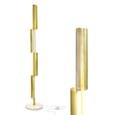 Callie LED Decor Floor Lamp with Brass Metal Shades