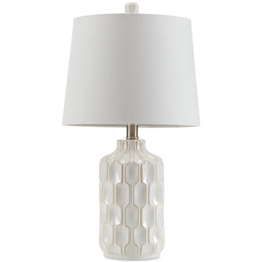INK+IVY Contour Ivory Ceramic Glass Table Lamp