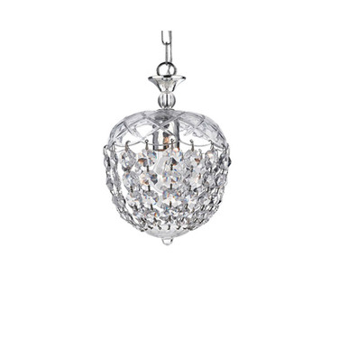 Silver 8" 1-Light Indoor Chandelier with Light Kit