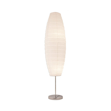 Diploma Chrome Floor Lamp With Paper Shade (1-Pack)