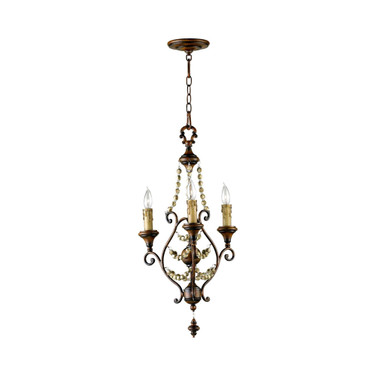 Meriel 3 Light Chandelier - Rust