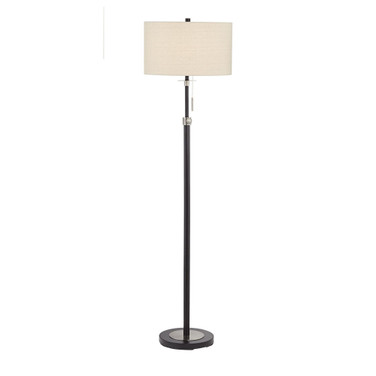 Black and Antique Nickel Stick Floor Lamp