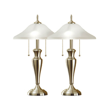 2-Piece Classic Cordinates 24" Lamps with High Quality Hammered Glass Shades