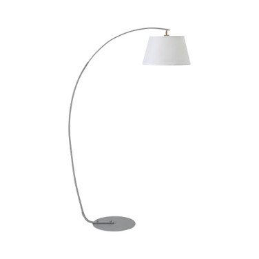 Arc Floor Lamp, Modern Standing Lamp w/ Foot Switch & Metal Base, White