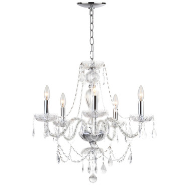 Jingle 5 Light 22.5"D Adjustable Chandelier