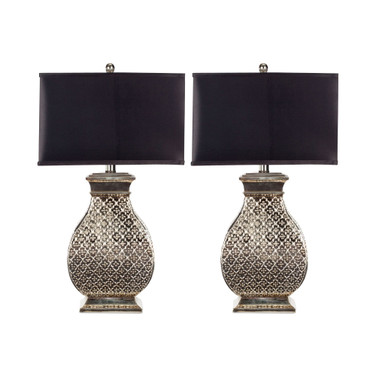 Set of 2 Malaga Silver Table Lamps