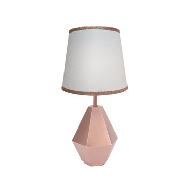 Rose Gold Modern Hexagon Nursery Lamp with Shade & Bulb