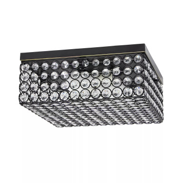 Elegant Designs Elipse Crystal 2 Light Square Ceiling Flush Mount