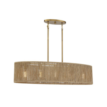 Ashe 5-Light Oval Chandelier in Warm Brass and Rope