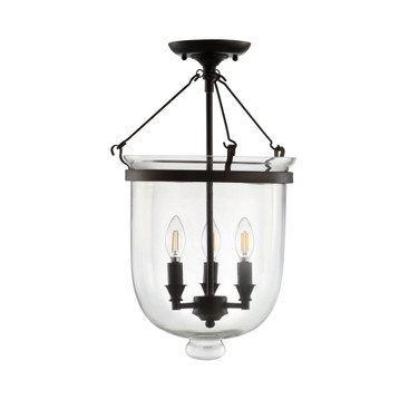 Charlotte 14.5" Metal/Glass LED Semi-Flush Mount