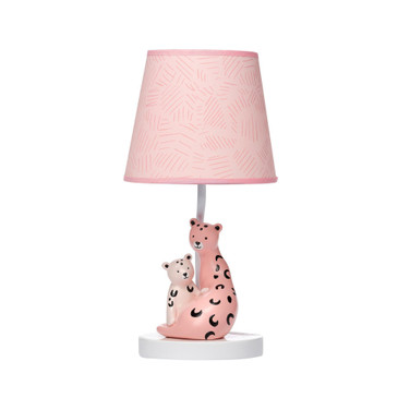 Enchanted Safari Pink Leopard Lamp with Shade & Bulb