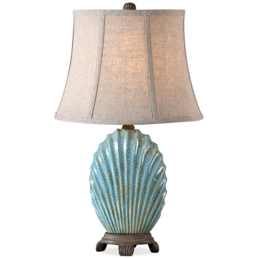 Seashell Blue Buffet Table Lamp