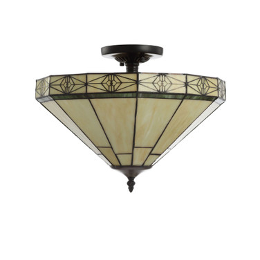 Jasmine 16" Tiffany-Style LED Semi-Flush Mount