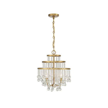 Luna 3-Light Mini Chandelier in Warm Brass