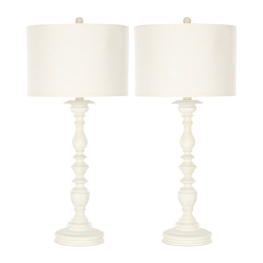 Set of 2 Mamie Cream Candlestick Lamps