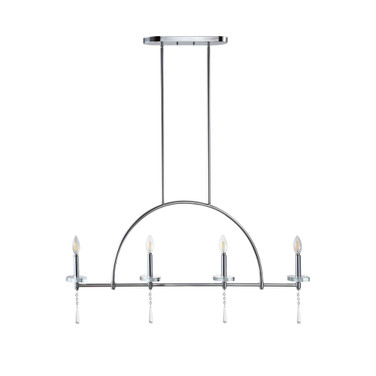 Doris 4-Light Linear Metal, Crystal Led Pendant