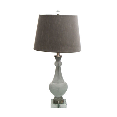 Glass Table Lamp with Crystal Base