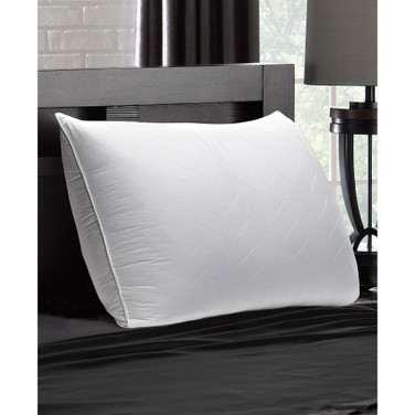 Soft Plush 100% Cotton Quilted Chevron Gel Fiber Stomach Sleeper Pillow - Standard