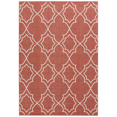 Alfresco ALF-9591 Rust 7'6" x 10'9" Area Rug, Indoor/Outdoor