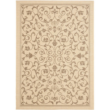 Courtyard Natural and Brown 9' x 12' Outdoor Area Rug