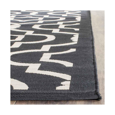 Courtyard Black and Beige 9' x 12' Sisal Weave Outdoor Area Rug