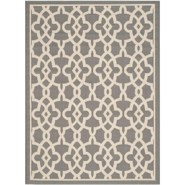 Courtyard Gray and Beige 8' x 11' Outdoor Area Rug