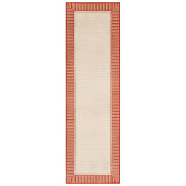 Alfresco ALF-9683 Burnt Orange 2'3" x 7'9" Runner Area Rug, Indoor/Outdoor