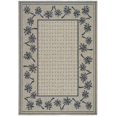 Courtyard Coffee and Black 5'3" x 7'7" Outdoor Area Rug