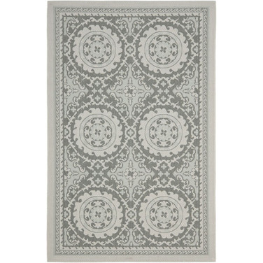 Courtyard Light Gray and Anthracite 8' x 11' Outdoor Area Rug