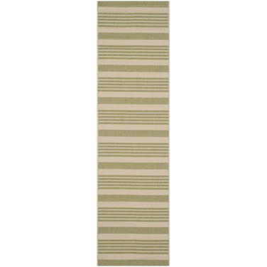 Courtyard Beige and Sweet Pea 2'3" x 8' Sisal Weave Runner Outdoor Area Rug