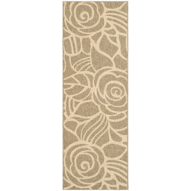 Courtyard Coffee and Sand 2'3" x 6'7" Runner Outdoor Area Rug