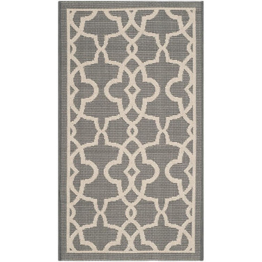 Courtyard Gray and Beige 2'7" x 5' Outdoor Area Rug