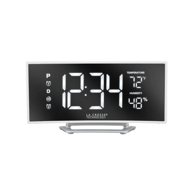 602-249 Curved Mirror LED Alarm Clock