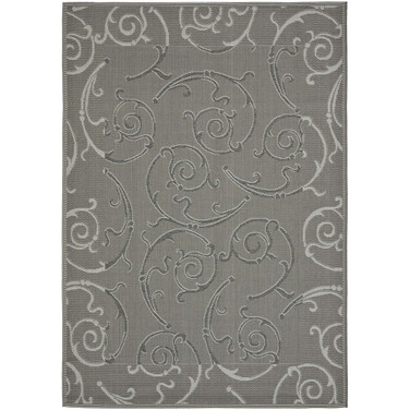 Courtyard Anthracite and Light Gray 6'7" x 9'6" Outdoor Area Rug