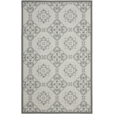 Courtyard Light Gray and Anthracite 6'7" x 9'6" Sisal Weave Outdoor Area Rug