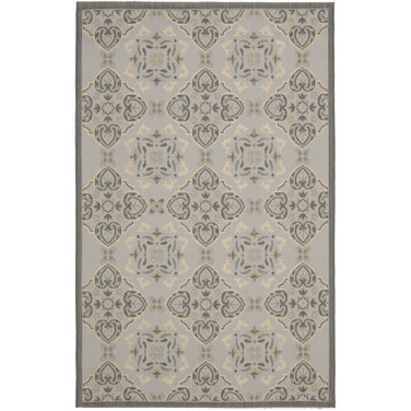 Courtyard Light Gray and Anthracite 8' x 11' Sisal Weave Outdoor Area Rug