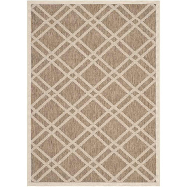Courtyard Brown and Bone 4' x 5'7" Sisal Weave Outdoor Area Rug