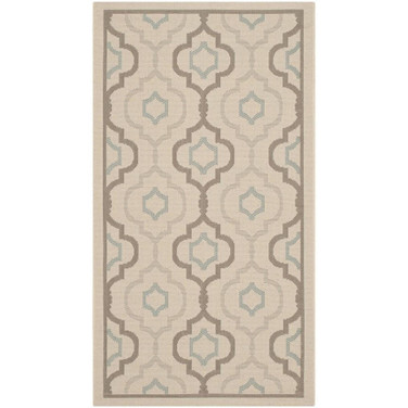 Courtyard Beige and Dark Beige 2' x 3'7" Outdoor Area Rug