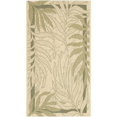 Courtyard Cream and Green 2' x 3'7" Outdoor Area Rug