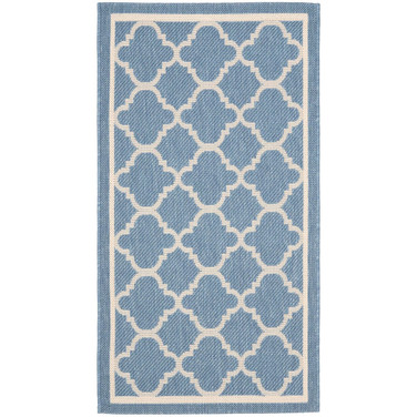 Courtyard Blue and Beige 2' x 3'7" Sisal Weave Outdoor Area Rug
