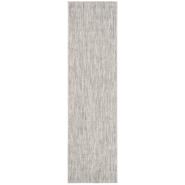 Courtyard Grey and Turquoise 2'3" x 12' Sisal Weave Runner Outdoor Area Rug