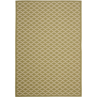 Courtyard Green and Beige 6'7" x 9'6" Sisal Weave Outdoor Area Rug