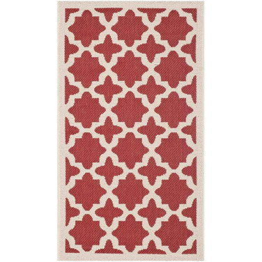 Courtyard Red and Bone 2' x 3'7" Sisal Weave Outdoor Area Rug