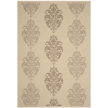 Courtyard Natural and Brown 2'3" x 6'7" Runner Outdoor Area Rug