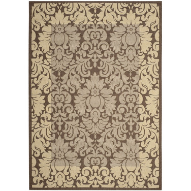Courtyard Chocolate and Natural 2'7" x 5' Outdoor Area Rug
