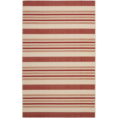 Courtyard Beige and Red 2' x 3'7" Outdoor Area Rug