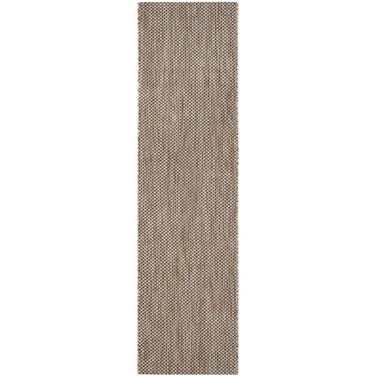 Courtyard Natural and Black 2'3" x 8' Runner Outdoor Area Rug