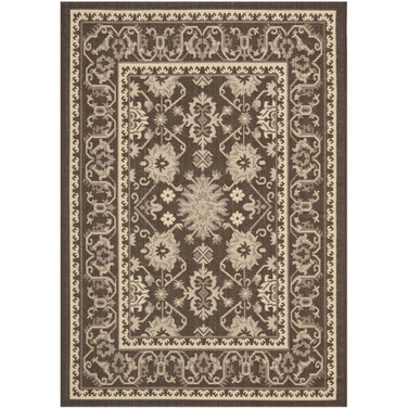 Courtyard Chocolate and Cream 2' x 3'7" Outdoor Area Rug